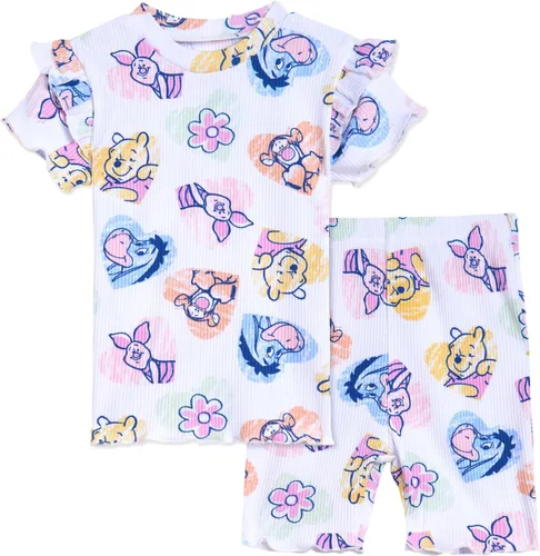 Miniatura 13 de Disney Conjunto de camiseta acanalada y pantalones cortos de ciclismo para recién nacidos a niños grandes (0-3 meses - 14-16)