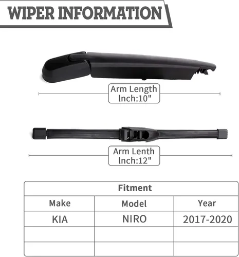 Miniatura 2 de Juego de tuercas de brazo y escobilla de limpiaparabrisas trasero de repuesto para KIA NIRO 2017-2020, conjunto de accesorios de cubierta