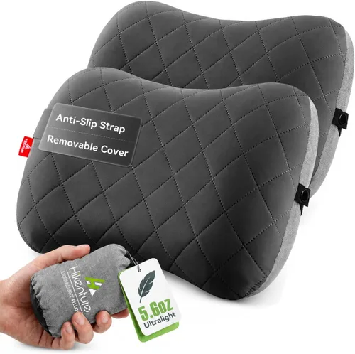 Miniatura 16 de Almohada de camping Hikenture con funda extraíble - Almohada ultraligera e inflable para soporte lumbar y cervical - Almohada de mochila mejorada
