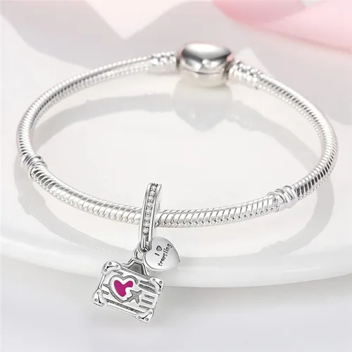 Miniatura 2 de MULA - Dijes de plata de ley 925 para pulseras y collares, dijes de bolso, cuentas, gato, tortuga, regalo de joyería para mujeres y niñas