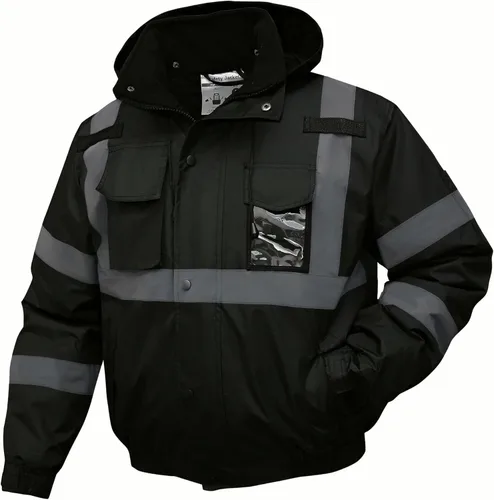 SKSAFETY - Chaquetas reflectantes de alta visibilidad para hombres, chaqueta de seguridad impermeable para hombres con bolsillos, abrigos de trabajo