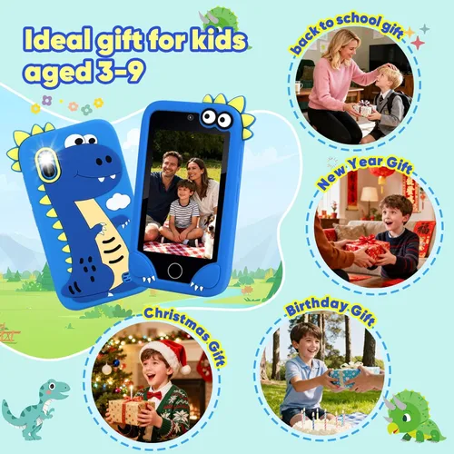 Miniatura 7 de Juguete de teléfono celular para niños, teléfono inteligente de aprendizaje educativo para niños pequeños de 3 a 10 años con pantalla táctil de 3.97
