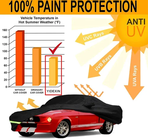 Miniatura 6 de YIXIN Fundas impermeables de automóvil para Ford Mustang 1964-1973, fundas 190T, ajuste del cliente, correa 100% impermeable a prueba de viento