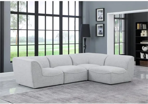 Miniatura 6 de Meridian Furniture Miramar Collection Modern Seccional modular tapizado con textura de lino contemporáneo, 109 pulgadas de ancho x 71 pulgadas