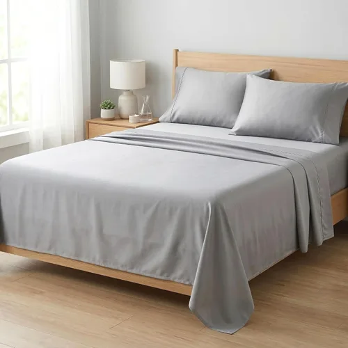 Miniatura 11 de Beckham Hotel Collection Juego de sábanas tamaño Twin 100% algodón, ropa de cama de satén de lujo 500TC, bolsillo profundo de 16", que absorbe