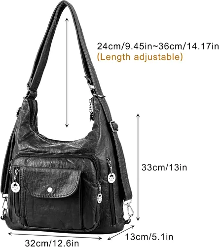 Miniatura 5 de Bolsos Hobo para mujer, bolso grande y bolsos de mano de piel sintética suave para mujer, bolsos de hombro con múltiples bolsillos bolsa cruzada
