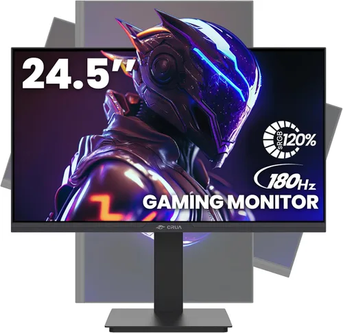 CRUA - Monitor de juegos de 24.5 pulgadas 144Hz/165Hz, FHD (1920x1080P) 120% sRGB, monitor de computadora vertical ajustable en