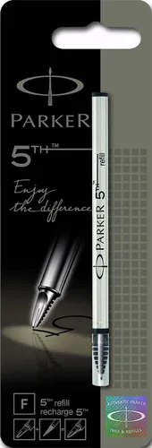 Parker Quink cartucho de tinta de repuesto para plumas de tinta de 5ta generación, punta fina, color negro, (S0958790), Negro