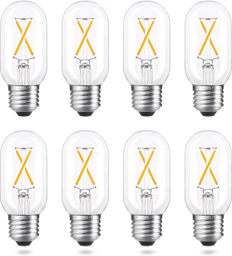 Miniatura 12 de Bombilla LED E26 regulable T45/T14, 6 W (equivalente a 60 W), blanco suave 3000 K, bombillas LED vintage de filamento para lámpara de araña de baño