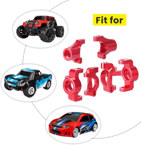 Miniatura 2 de Bloques de dirección de aluminio Bloque de dirección con ruedas y ejes portadores de nudillos Juego de mejoras para 1/18 Traxxas LaTrax Teton Desert