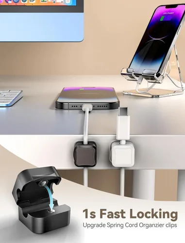 Miniatura 2 de Soporte acrílico para teléfono celular, soporte de teléfono transparente para escritorio de oficina, tocador, cocina, mesita de noche, compatible