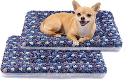 Miniatura 17 de Mora Pets Cama para Perros Almohadilla para Jaula Cama Ultra Suave para Mascotas con Bonito Estampado de Estrellas Alfombrilla Lavable para Jaula