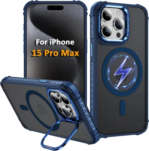Miniatura 12 de i Phone 13 - Funda para iPhone 14, compatible con carga inalámbrica MagSafe, resistente, a prueba de golpes, soporte ajustable, color rojo mate