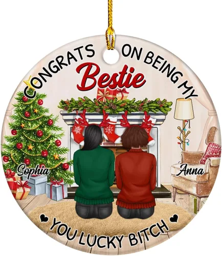 Miniatura 8 de Ideas de regalos para mejores amigos, felicitaciones por ser mi Bettie You Lucky, adorno de Navidad personalizado, regalos para mejores amigos