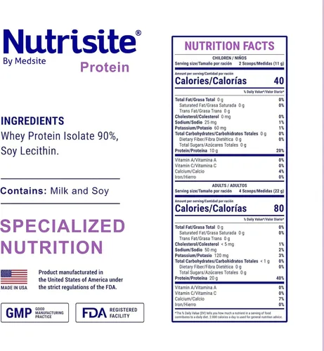 Miniatura 7 de Nutrisite Proteína de suero en polvo 90% – Proteína en polvo sin sabor para niños y adultos, cero carbohidratos, sin gluten y sacarosa, fácil