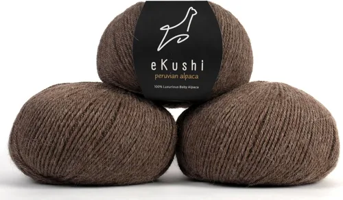Miniatura 76 de 100% Hilo de Alpaca para Bebé para Tejer y Ganchillo - Juego de 3 Madejas de Hilo Premium DK - Ligero, Hipoalergénico y Térmico Hecho en Perú - N010