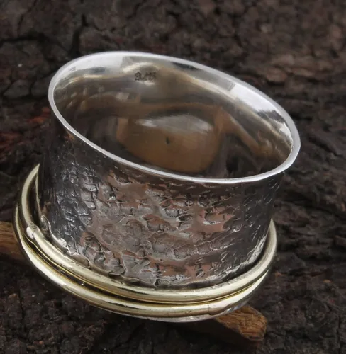 Miniatura 21 de Boho Spinner Ring, Mothers Day Gift, Silver 925 Women Ring, Sterling Silver 925 Ring, Fidget Spinner Ring,Women Silver Anxiety Ring