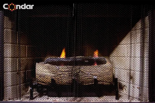 Miniatura 2 de Mejora el estilo de tu chimenea con una pantalla de malla Condar de malla. Cortina de malla para chimenea. 24 pulgadas de alto. Incluye 2 paneles