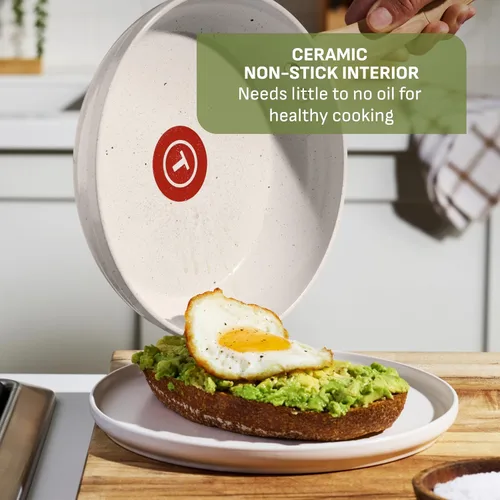 Miniatura 3 de T-Fal Revive Juego de Utensilios de Cocina Antiadherentes de Cerámica, Apto para Horno hasta 350ºF, 12 Piezas, Incluye Olla Grande, Cacerola