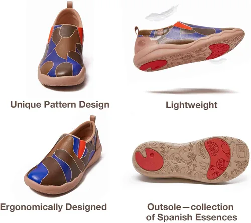 Miniatura 6 de UIN Zapatos para caminar para hombre sin cordones de gamuza de vaca casuales ligeros cómodos a la moda Cuenca Azul