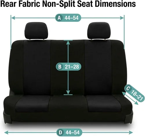 Miniatura 8 de FH Group Funda para asiento trasero de banco sólido para automóviles Asientos universales de tela para SUV, sedán, camioneta Accesorios Negro