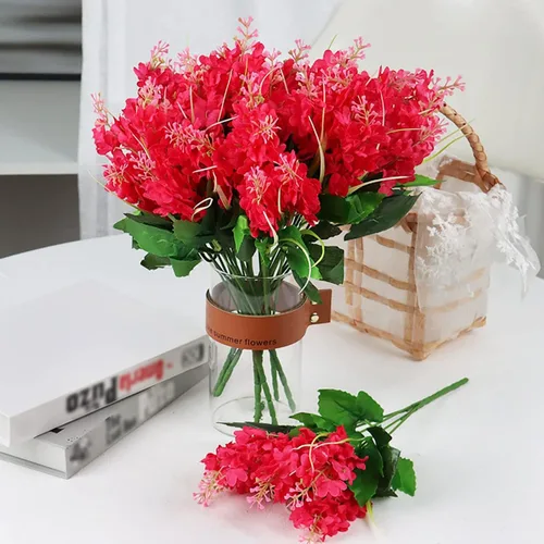 Miniatura 8 de ECYC Ltd Ramo de flores artificiales de jacinto de 13.78 pulgadas, flores de jacinto de seda con tallo de jacinto sintético para decoración de boda