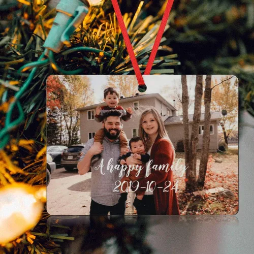 Miniatura 4 de Fortheday Adorno de Navidad personalizado 2023, adorno con foto, juego creativo de decoración para árbol de Navidad (rectángulo-2)