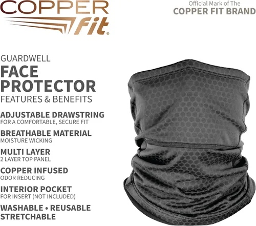 Miniatura 2 de Copper Fit Protector de cara y polaina de cuello unisex para adultos, color carbón