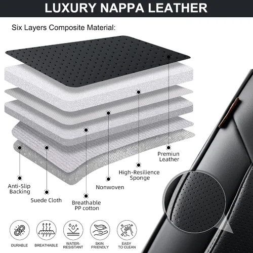 Miniatura 3 de BWTJF Fundas de asiento de automóvil negras juego completo, fundas universales para asientos delanteros y traseros para autos, protectores
