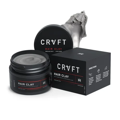 CRVFT - Arcilla para el cabello de 1 onza, acabado mate verdadero, arcilla de peinado de fijación media para hombres, aspecto natural, textura y