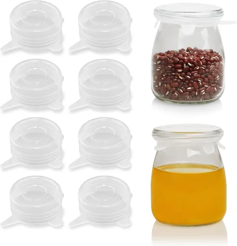 Tapas elásticas de silicona extra pequeñas de 2 pulgadas, tapas de frasco de silicona reutilizables para ajustarse a tarros pequeños de yogur de 2
