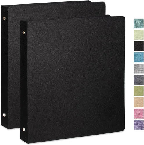 Miniatura 19 de Carpeta de tres anillos con portapapeles, cubierta de lino, carpeta de 1 pulgada para papel de 8.5 x 11 pulgadas, 2 bolsillos interiores de papel