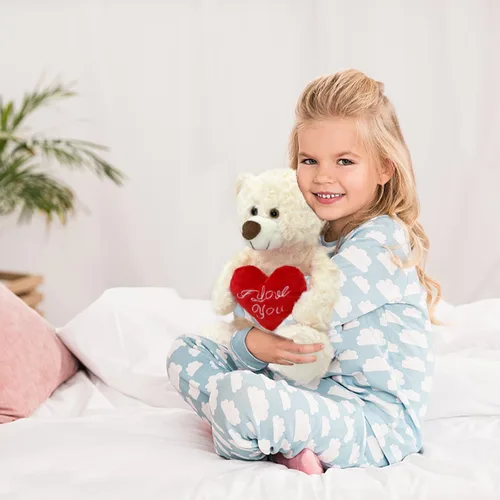 Miniatura 4 de Oso de peluche blanco con corazón rojo I Love You de 12 pulgadas, lindo oso de peluche pequeño suave para San Valentín, boda, aniversario, regalo