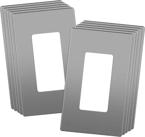 Miniatura 19 de ENERLITES Placas Decorativas de Pared sin Tornillos Cubiertas de Tomacorrientes Seguras para Niños, Tamaño 2-Gang 4.68" H x 4.73" L, Policarbonato