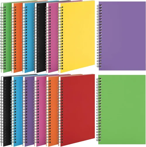 Miniatura 24 de Leelosp 12 cuadernos pequeños en espiral forrados en espiral, cuaderno con rayas universitarias, cubierta de papel kraft encuadernado con alambre