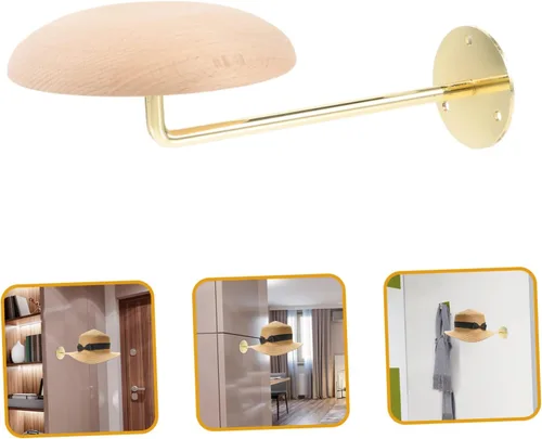 Miniatura 5 de Amosfun 4 unids sombrero Rack Cap para hombres sombreros para hombres Perchero de madera perchero sombrero estante de exhibición sombrero estante