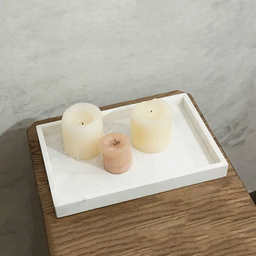 Miniatura 6 de Bandeja de almacenamiento de mármol natural, bandeja de joyas para cosméticos, organizador de cocina, bandeja de mesa auxiliar