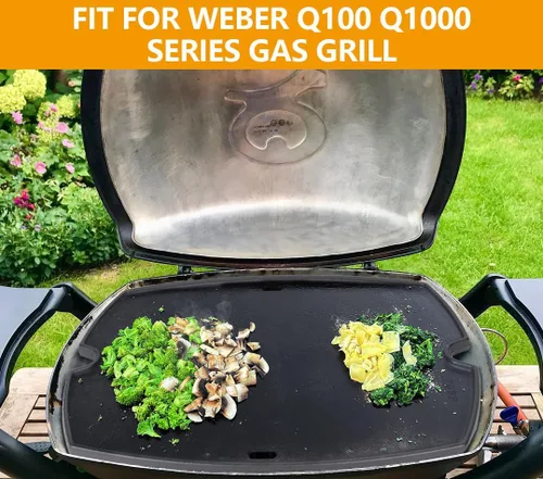 Miniatura 7 de 7582 Inserto de plancha de hierro fundido para parrillas Weber Q Series Q1200 Q1000 Q1400 Q100 Q120 Q140, pieza de repuesto de plancha de cocina