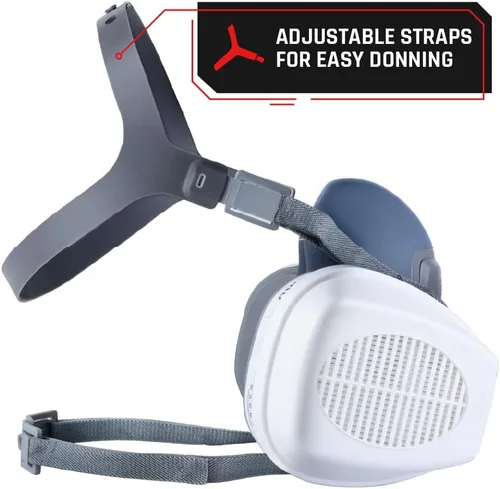 Miniatura 2 de Nuevo respirador reutilizable T-61 de media cara y C-10 fabricado en Estados Unidos con juego de filtros P-A-3 de vapor orgánico