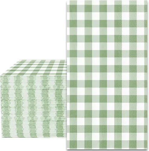 Miniatura 9 de Whaline Servilletas de papel desechables a cuadros de terracota de 3 capas para otoño, Acción de Gracias, cena, toalla de mano para boda, Terracotta