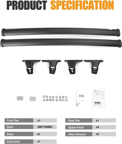 Miniatura 8 de KINGGERI Barras Transversales para Techo de 220 libras Compatible con Jeep Grand Cherokee L 2021-2026 y Grand Cherokee 2022-2026, Rieles de Techo