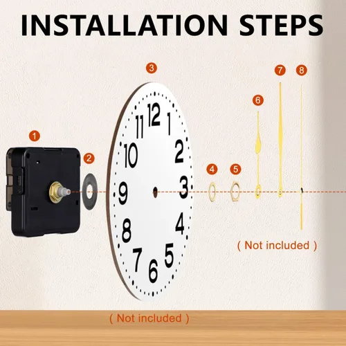 Miniatura 7 de ULTNICE Mecanismo de reemplazo de movimiento de reloj de cuarzo con manecillas Kit de mecanismo de reloj para reparación de relojes de pared