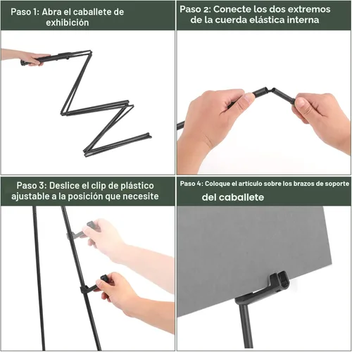 Miniatura 6 de DANMO Soporte de caballete para cartel de boda de 63 pulgadas, caballete de exhibición instantánea para piso, caballete de arte de metal ajustable