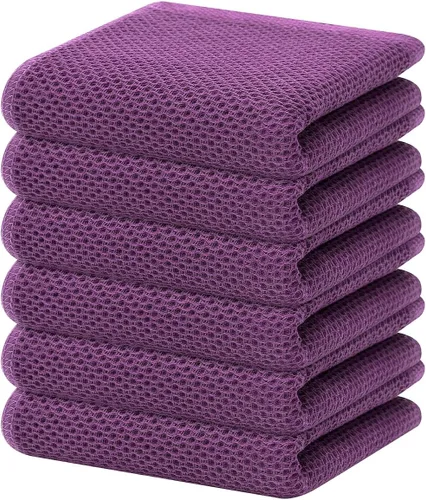 Miniatura 82 de Homaxy Paños de cocina de 100% algodón con tejido de gofre, ultra suaves, absorbentes, de secado rápido, 12 x 12 pulgadas, paquete de 6, amarillo
