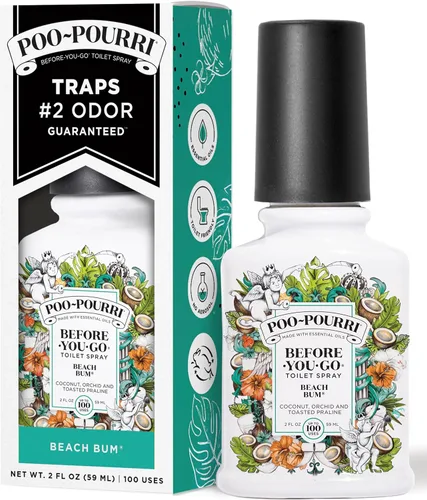 Miniatura 13 de Poo-Pourri Before-You-Go - Aerosol para inodoro de bolsillo, artículos esenciales de viaje, Beach Bum, 1 onza líquida, hasta 50 usos, desodorante