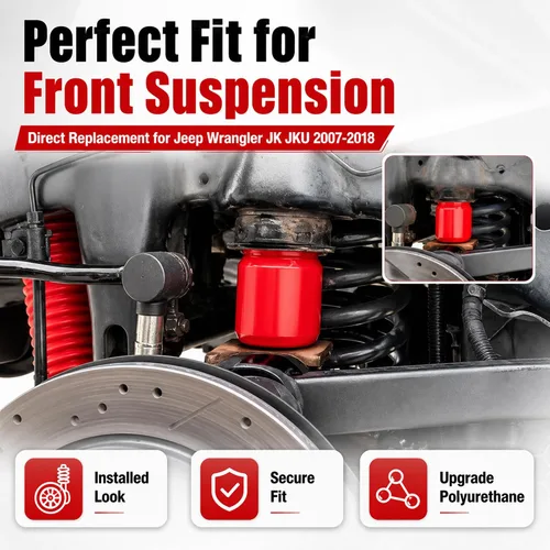 Miniatura 3 de 1-1303 & 1-1304 Kit de tope de poliuretano, topes de parachoques delanteros y traseros para Jeep Wrangler JK JKU Sport Rubicon Sahara Freedom