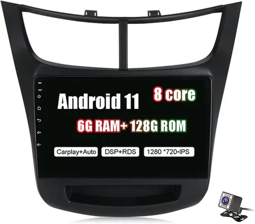 Android 11 Doble DIN 9 '' pantalla táctil estéreo para coche Chevrolet Sail 2015-2018 Unidad principal reproductor multimedia soporte DSP, AM, FM,