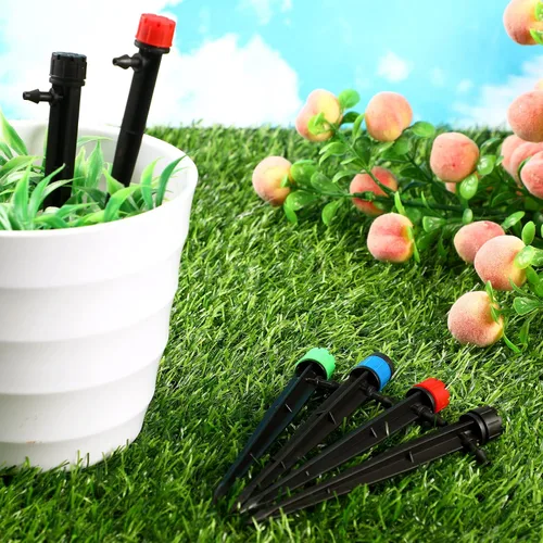 Miniatura 7 de Hortsun 200 emisores de riego por goteo de 5.2 pulgadas, emisores de goteo de ventilador para tubos de riego por goteo de 1/4 de pulgada, 360 grados