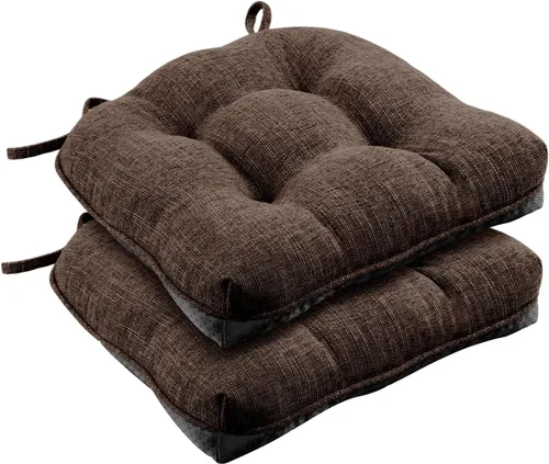 Wellsin Cojines para Sillas de Comedor, Almohadillas Antideslizantes para Sillas de Cocina con Lazos, Cojines de Espuma Triturada con Mechones para