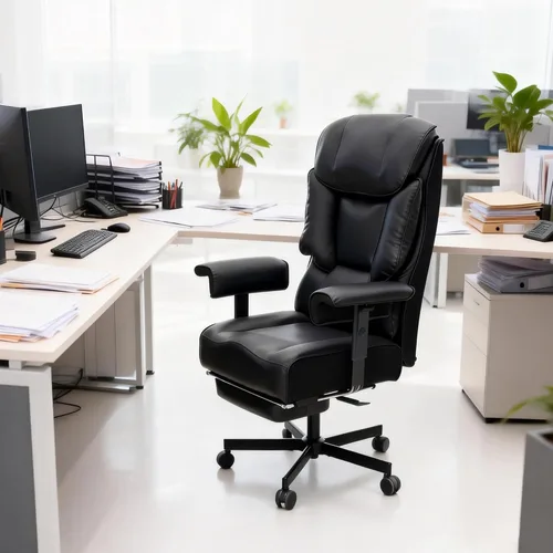 Miniatura 4 de Silla de oficina grande y alta con reposapiés, capacidad de 500 libras, respaldo alto, silla de oficina ejecutiva, silla de oficina ejecutiva